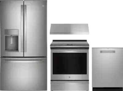 4 Piece Package Includes Refrigerator, Range, Hood And Dishwasher